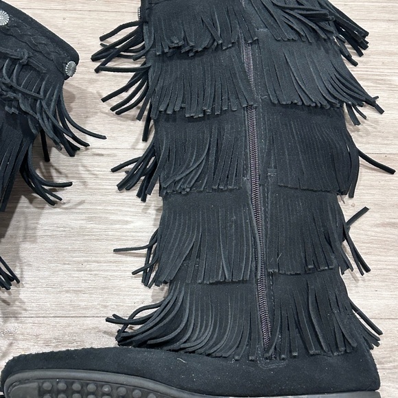 Minnetonka Suede Fringe 5 Layer tall boot women’s size 9 - Picture 7 of 16